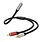 RCA DUAL (Male) x2 to 3.5mm Stereo AUX (Female) Single Y Audio Cable (6inch), Gold Plated