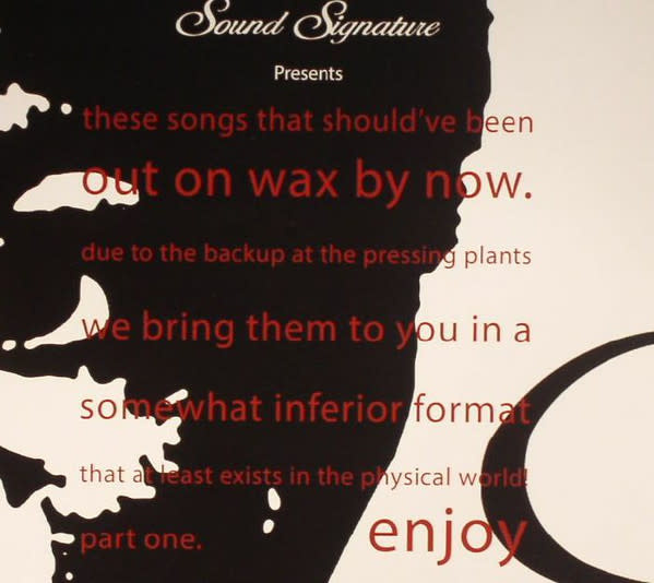 Various – Sound Signature Presents: These Songs That Should’ve Been Out On Wax By Now - Part One CD (2016, Sound Signature)