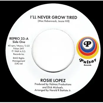 Rosie Lopez - I'll Never Grow Tired / Too Hot To Hold 7" (2026 Reissue, Kent)