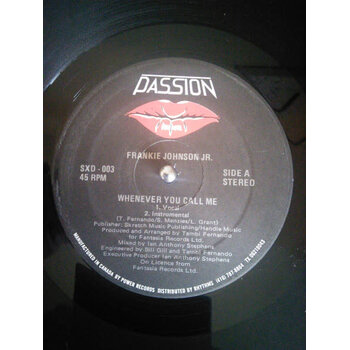 (VINTAGE) Frankie Johnson Jr. - Whenever You Call Me 12" SINGLE [VG](Canada)