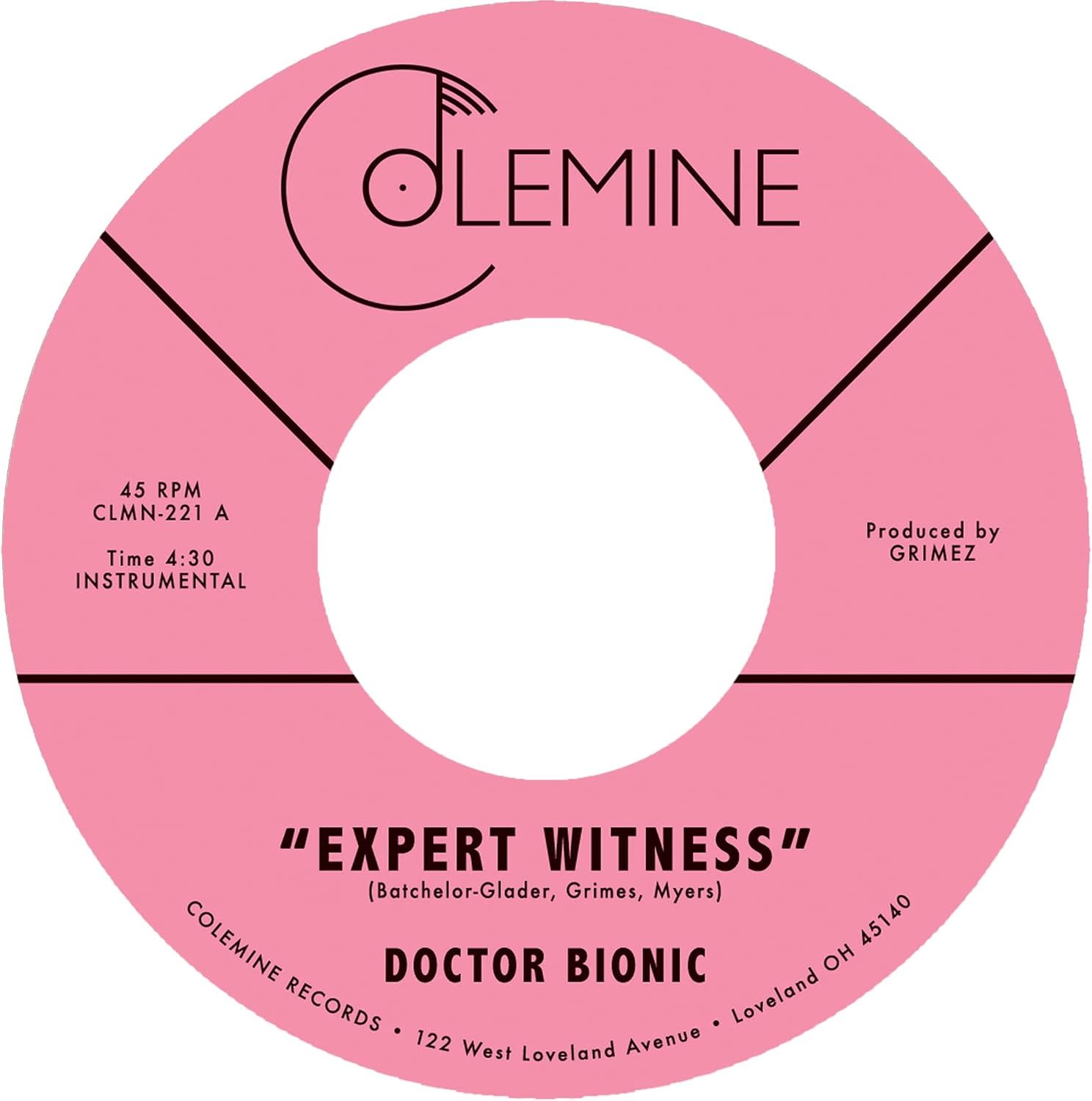 Doctor Bionic ‎– Expert Witness / Mistake 7" (2026, Opaque Blackberry Vinyl, Colemine Records)