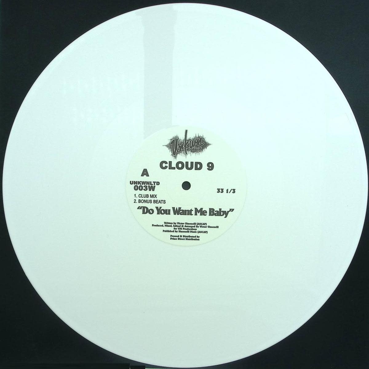 Cloud 9 – Do You Want Me Baby 12" (2026 Reissue, White Vinyl, Unkwn Rec's)