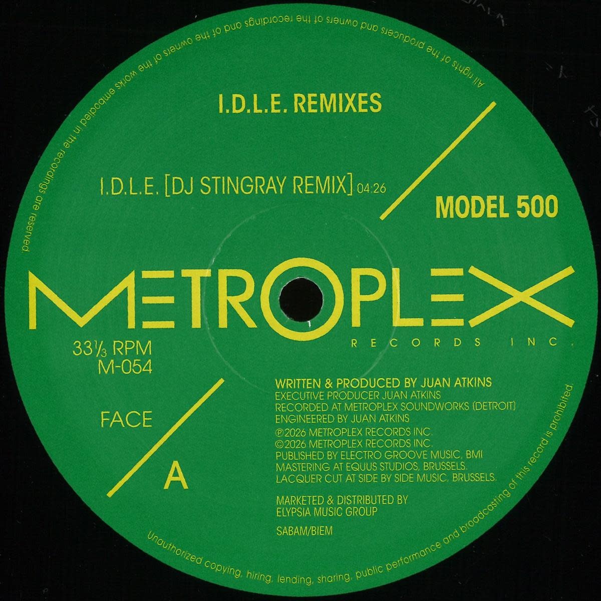 Model 500 – I.D.L.E (Remixes) 12" (2026, Metroplex)
