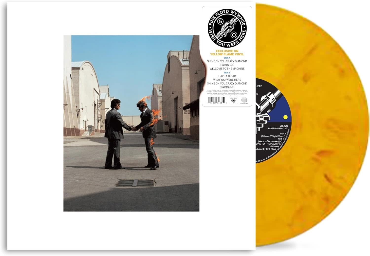 Pink Floyd – Wish You Were Here LP (2025 Reissue, Yellow Flame Vinyl, 50th Anniversary, Columbia)