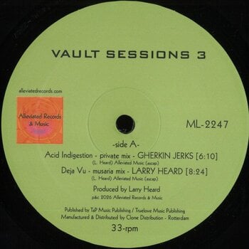 Larry Heard – Vault Sessions 3 12" (2026, Alleviated Records)