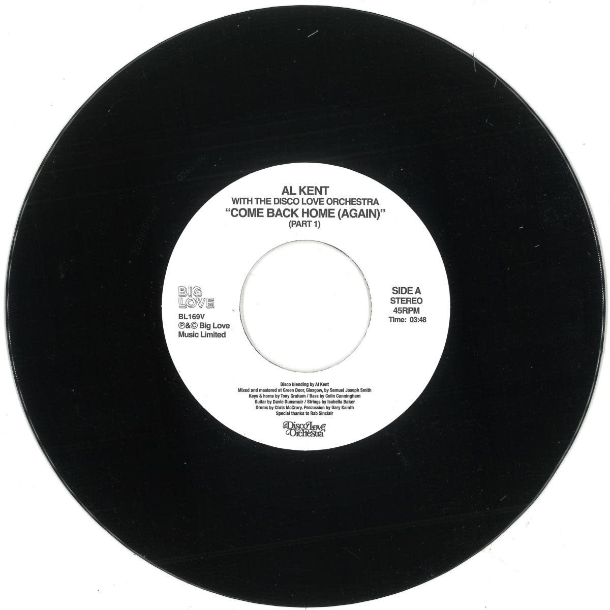 Al Kent With The Disco Love Orchestra – Come Back Home (Again) 7" (2026, Big Love)