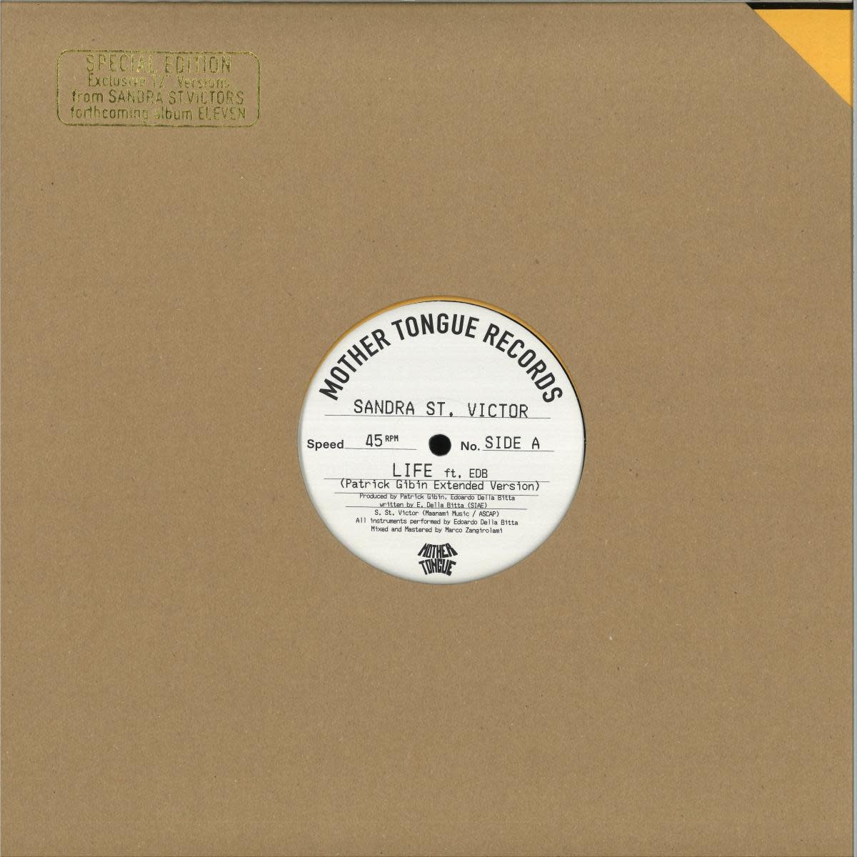 Sandra St. Victor – Life / Moonchild 12" (2026, Mother Tongue Records)