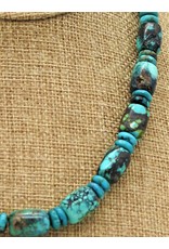 Pam Springall Chinese Turquoise Barrels & Rondells Necklace