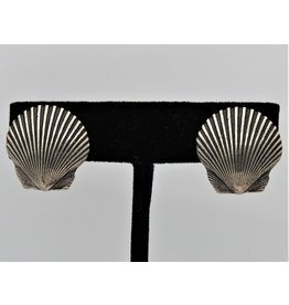 Pam Springall Sterling scallop shells earrings clips