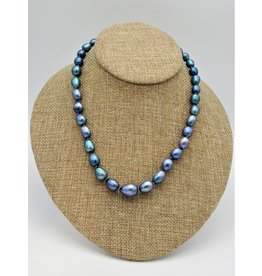 Pam Springall Blue Rice Pearls Necklace