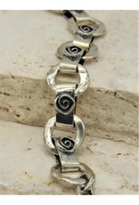 Pam Springall SS Rings, Square Spiral links w/ toggle clasp