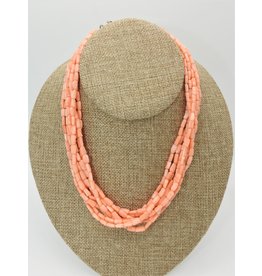 Pam Springall 8 Strand Angel Skin Coral Necklace