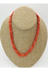 Pam Springall 2 Strand Red Mediterranean Coral Nuggets Necklace