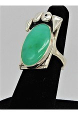 Judy Perlman Sterling Silver w/ Chrysoprase Ring sz 7.5