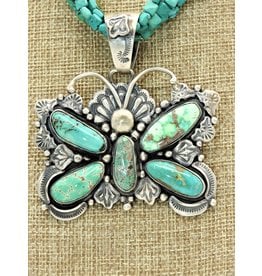 SW Native American SW-P Turq. 5 Stn. Butterfly Pendant