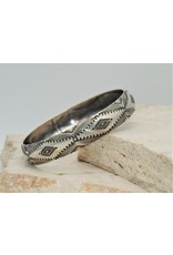 SW Native American Sterling Silver Stamped Bangle2