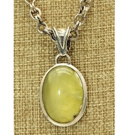 Shreve Saville Sterling Silver w/ Oval Prehnite Pendant