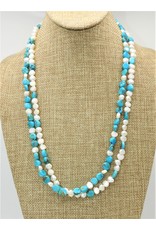 Silver Sun SS-IN Bead SK/Pearl 2stnd Necklace