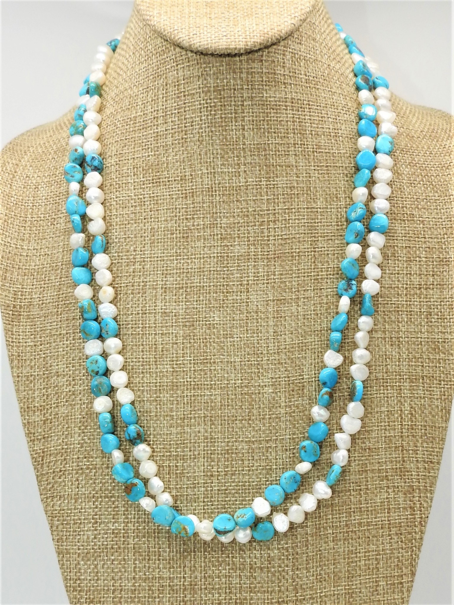 Silver Sun SS-IN Bead SK/Pearl 2stnd Necklace