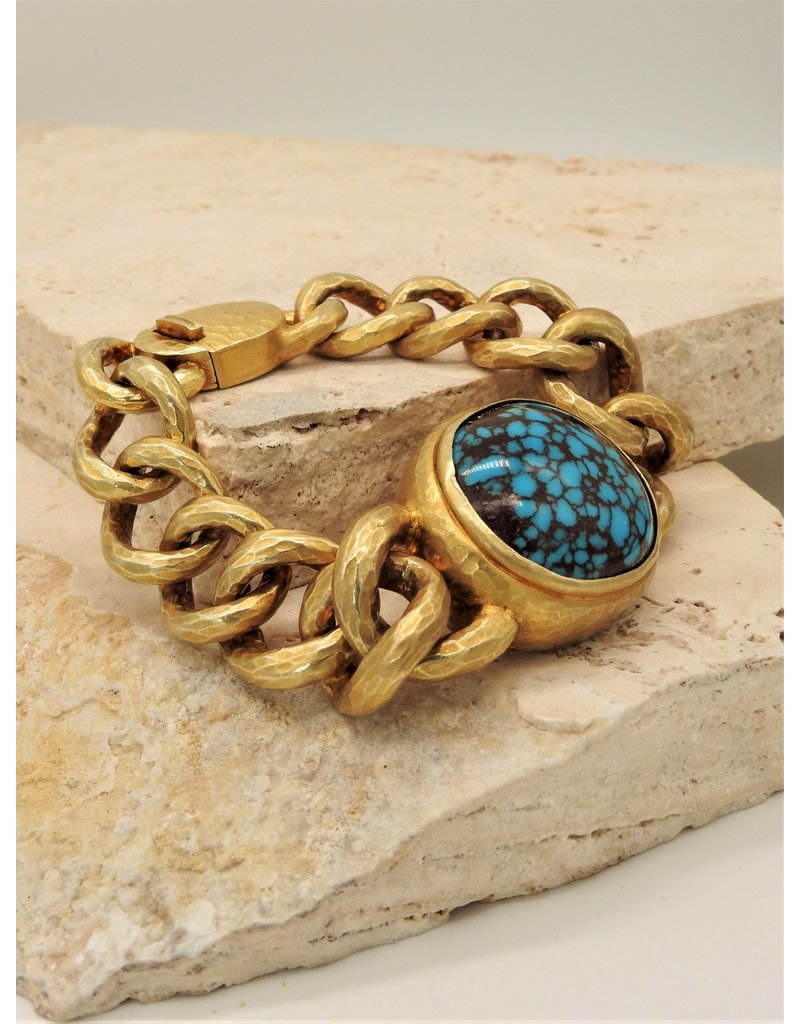 Top Turquoise TT Gold Vermeil Egyptian Turquoise Bracelet