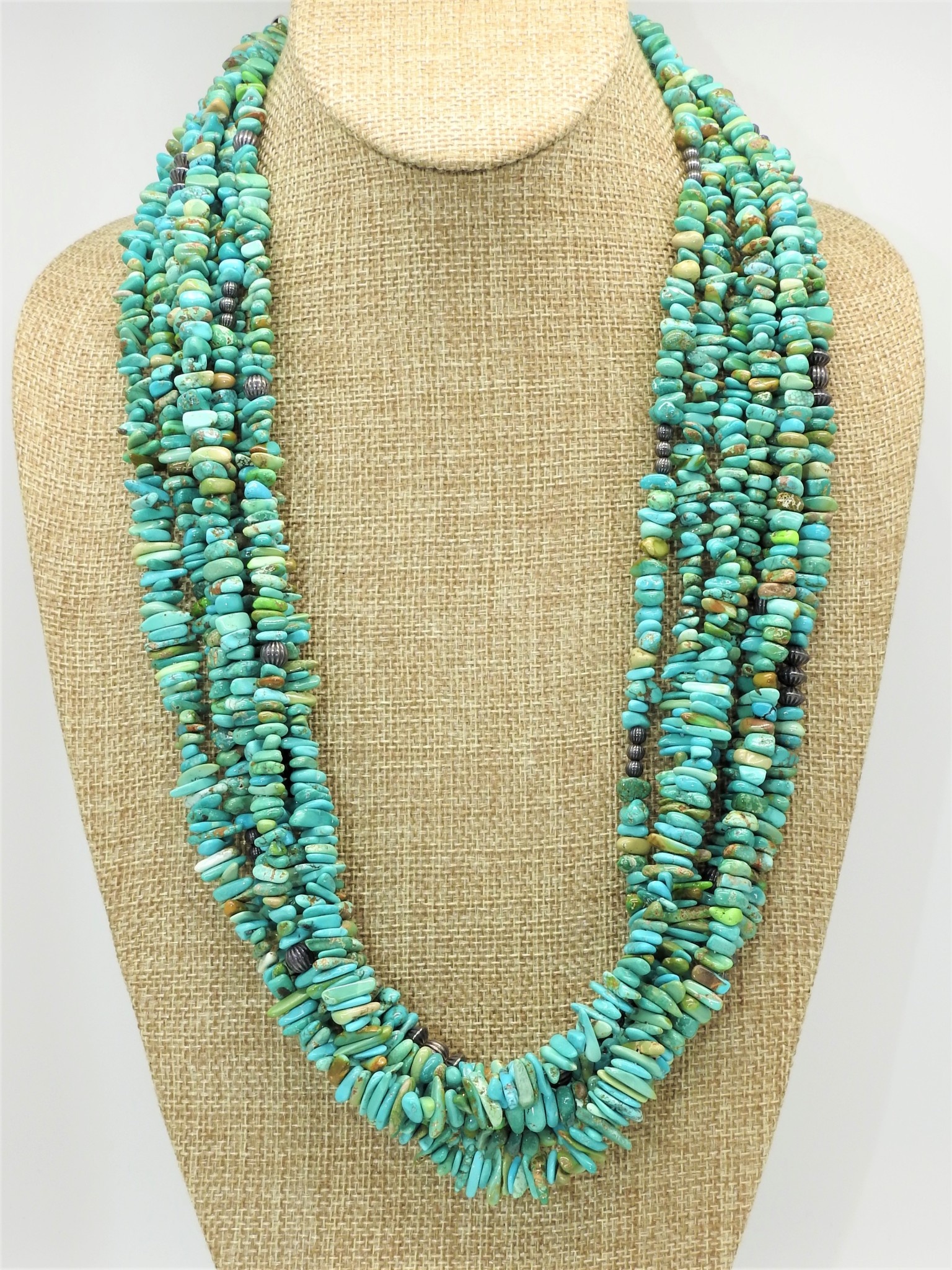 Karina 7 Strand Carico Lake Turquoise Necklace