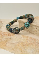 Gildas Gewels  Turquoise Enamel & Diamond Bead Bracelet