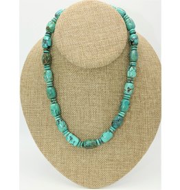 Pam Springall Turquoise Barrels & Rondells Necklace