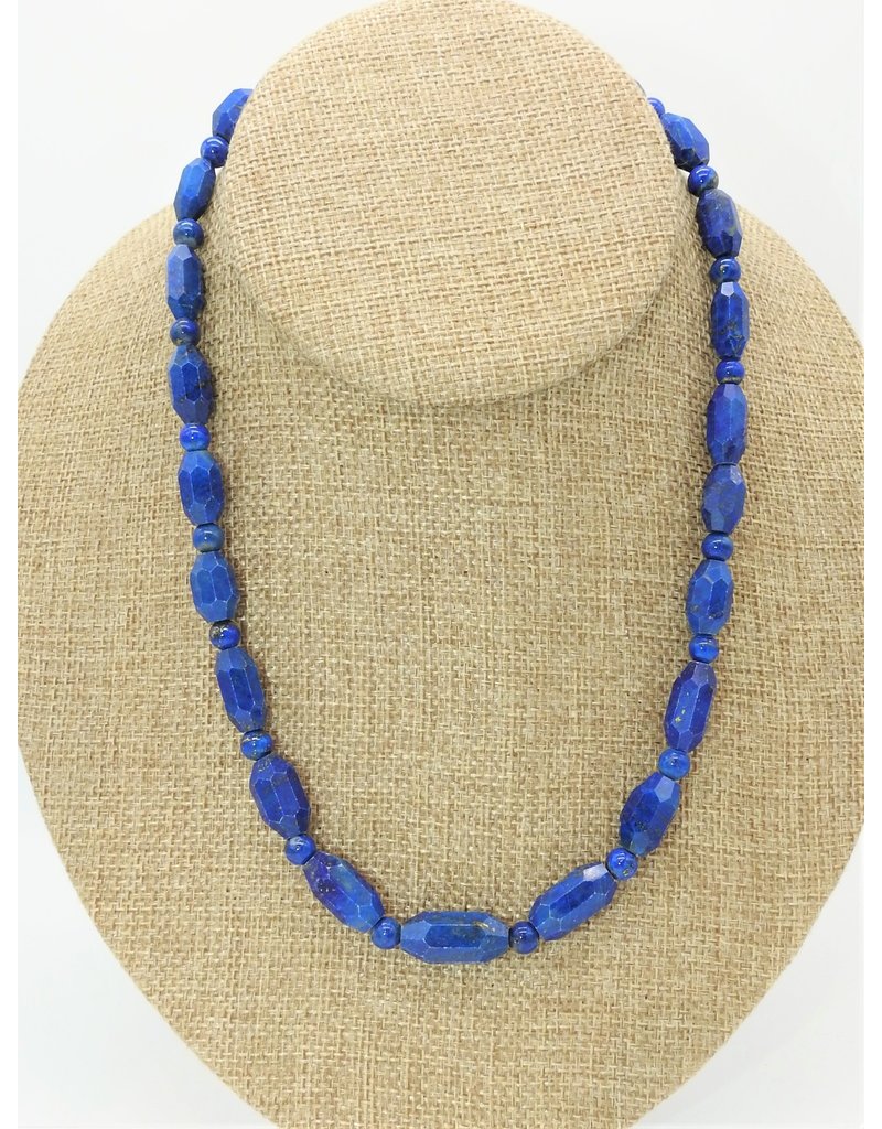 Pam Springall Lapis Faceted Beads Necklace