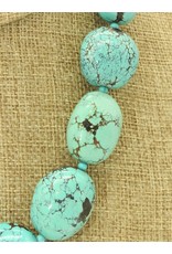 Pam Springall Big Turquoise  Natural Ovals Necklace