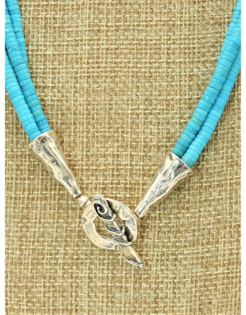 Pam Springall 3 Strand Sleeping Beauty Turquoise Necklace