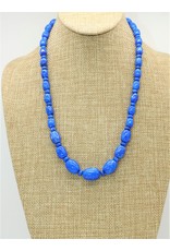 Pam Springall Graduated Lapis Barrels & Rondells Necklace