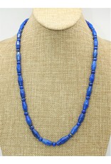 Pam Springall Lapis Tube Bead Necklace