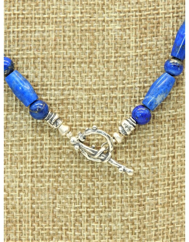 Pam Springall Lapis Tube Bead Necklace