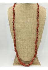 Karina 1-Strand Carnelian Nuggets Necklace 33"