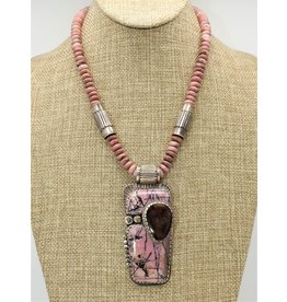 Karina Rhodacrocea & Boulder Opal Necklace