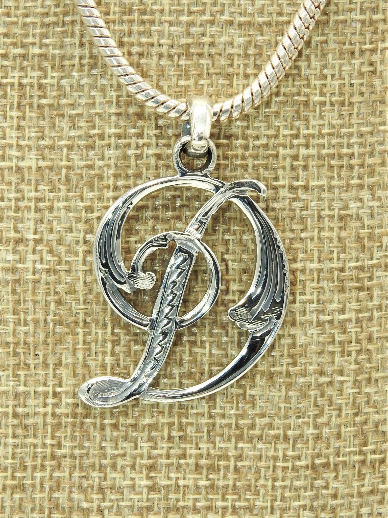 Mariano Draghi Sterling Silver Initial D Small Pendant