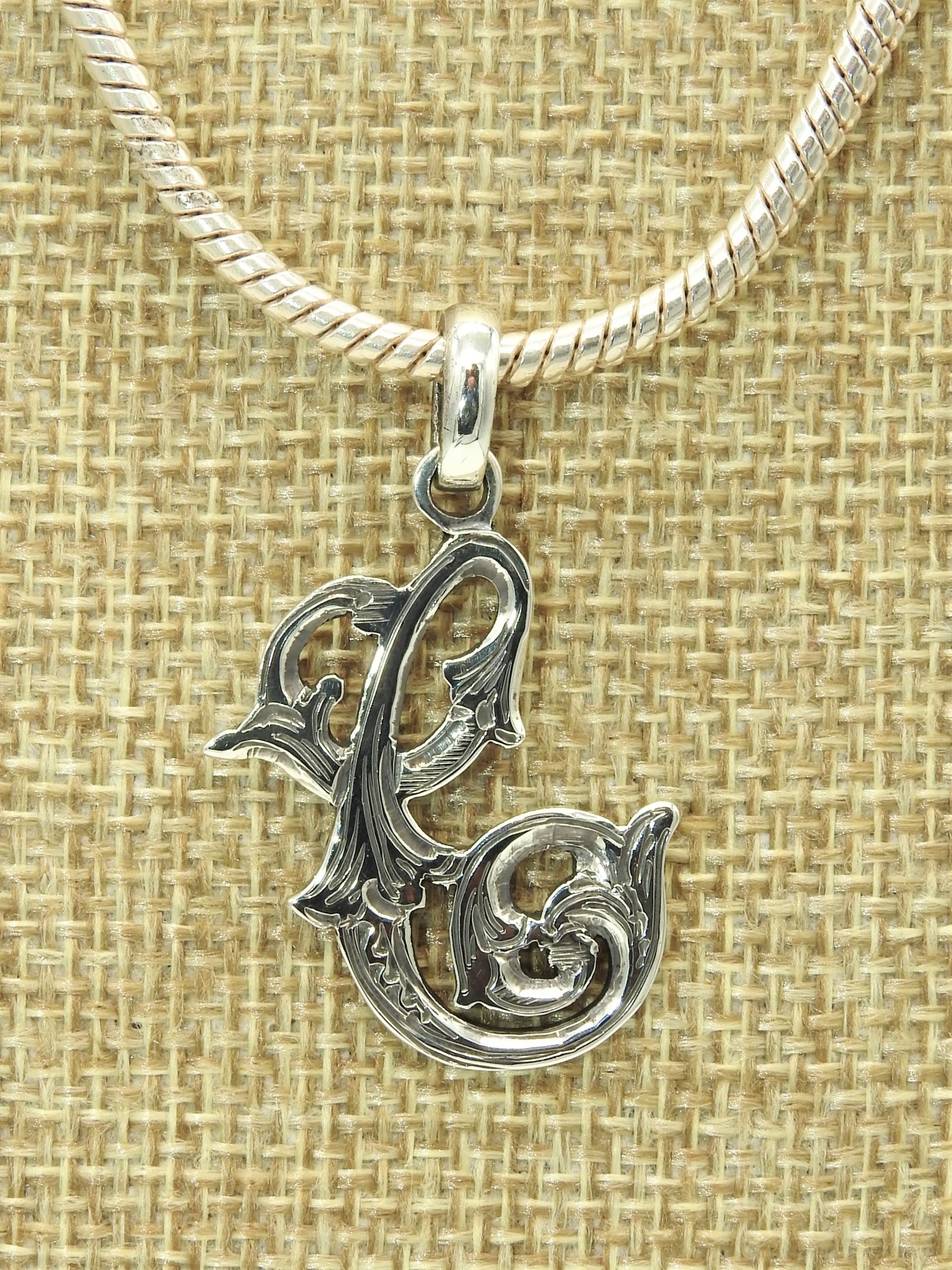 Mariano Draghi Sterling Silver Initial C Small Pendant