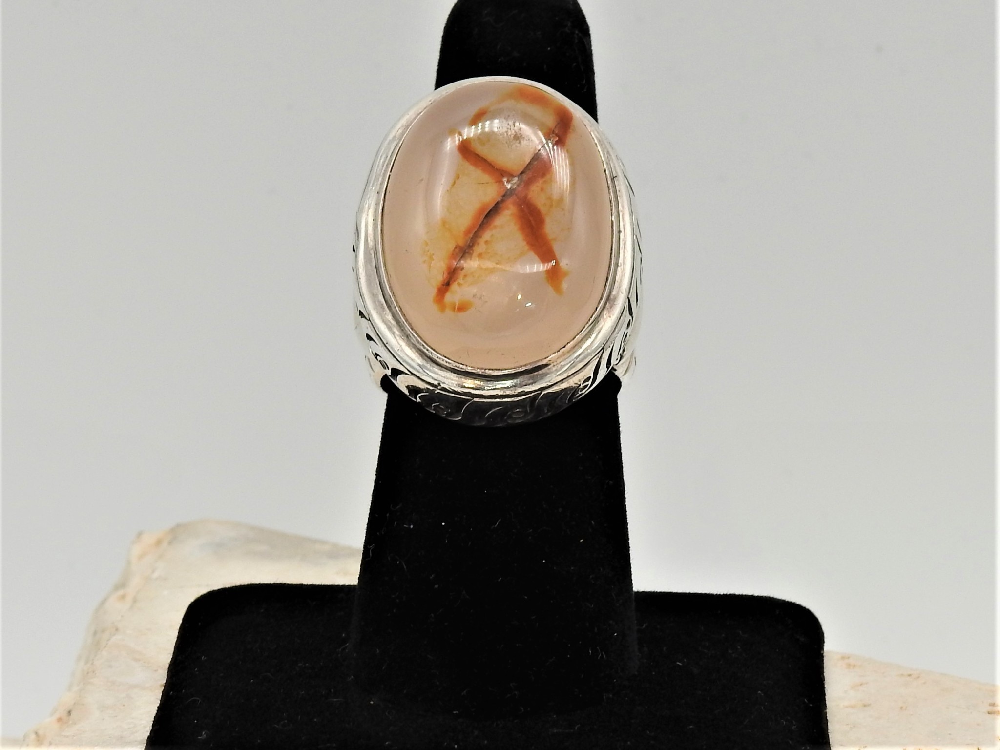 Shreve Saville SRS-R67C SS, with "Magic" Agate Ring size 8