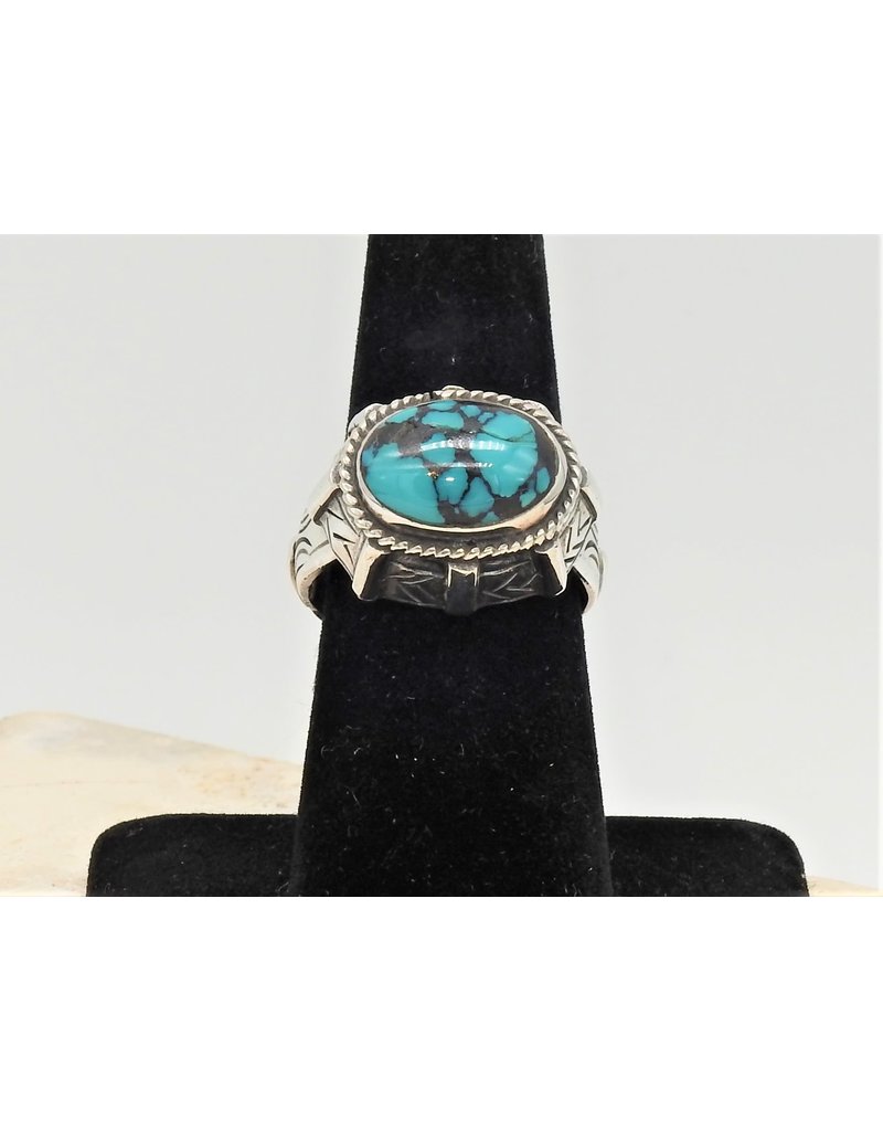 Shreve Saville SRS-R69C SS with Oval Turquoise Ring size 8