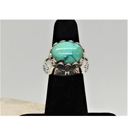 Shreve Saville SRS-R37  SS, Oval Turquoise Ring size 6.5