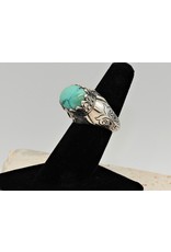 Shreve Saville SRS-R37  SS, Oval Turquoise Ring size 6.5