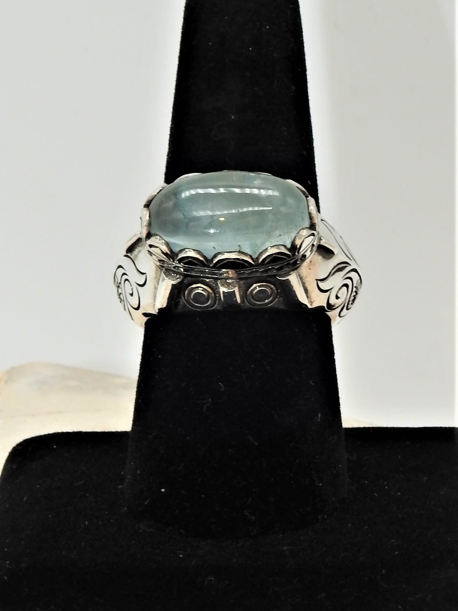 Shreve Saville SRS-R42C Aquamarine oval Ring size 9