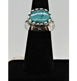 Shreve Saville Blue Turquoise Oval Ring size 6.75