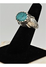 Shreve Saville Blue Turquoise Oval Ring size 6.75