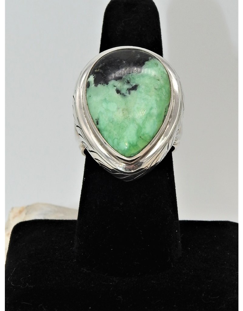 Shreve Saville SRS-R12C Veracite w/Blk Chert Teardrop Ring sz. 8