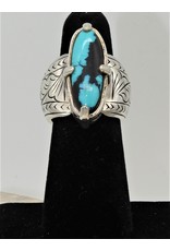 Shreve Saville SRS-R1C Oval Turquoise/Blk Chert Ring size 7