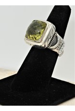 Shreve Saville SRS-R22C Faceted Cushion Cut Lemon Quartz Ring 7