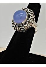 Shreve Saville SRS-R24C Natural Blue Chalcedony Ring size 5.5