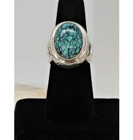 Shreve Saville SRS-R17C Blue Spiderweb Turquoise Ring size 8