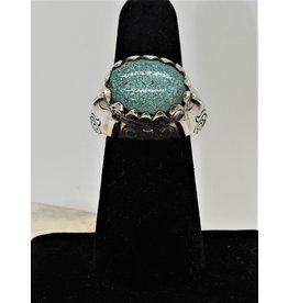 Shreve Saville SRS-R35C Blue Spiderweb Turquoise Ring sz 6.5